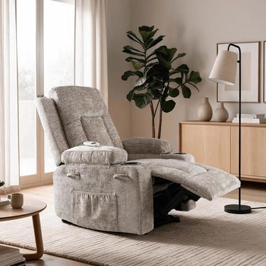 Массажное крісло реклайнер MEBEL ELITE JASPER Беж фотографія