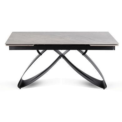 Комплект стіл MEBEL ELITE LUIGI 160(240)х90 см сірий мармур/чорний та 4 стільців PAUL темно-сірого кольору фотографія