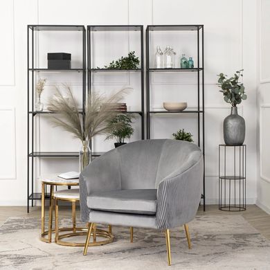 Крісло м'яке STELLA Velvet MEBEL ELITE Сірий фотографія