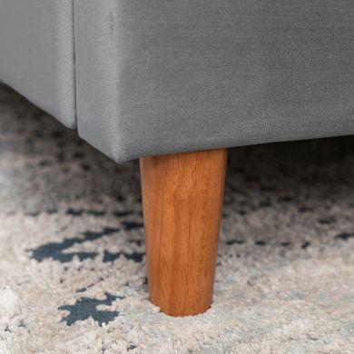 Ліжко оксамитове MEBEL ELITE DENNIS Velvet 120x200 Темно Сірий фотографія