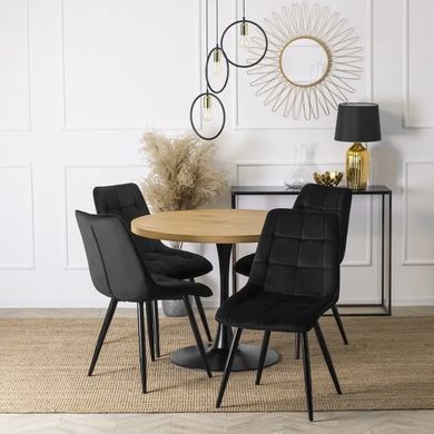 Стілець оксамитовий MEBEL ELITE RIO Velvet, Чорний фотографія