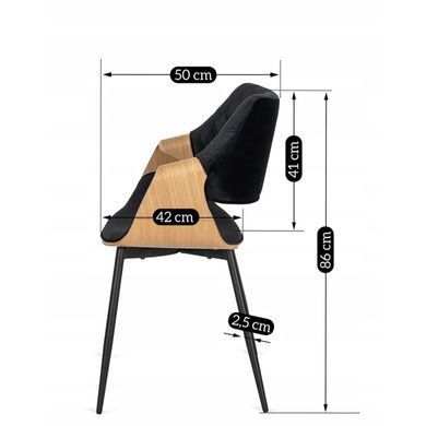 Стул бархатный MEBEL ELITE DAKOTA Velvet, Черный / Золотой дуб фотография