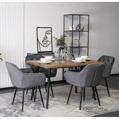 Стілець оксамитовий MEBEL ELITE VIKI Velvet сірий фотографія