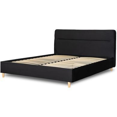 Ліжко оксамитове MEBEL ELITE BOND Velvet 160x200см Чорний фотографія