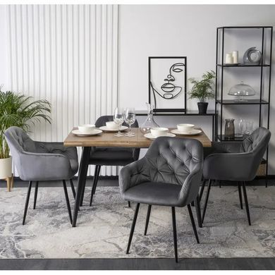 Стілець оксамитовий MEBEL ELITE VIKI Velvet сірий фотографія