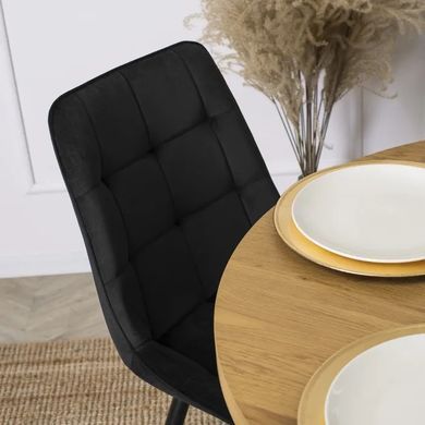 Стілець оксамитовий MEBEL ELITE RIO Velvet, Чорний фотографія