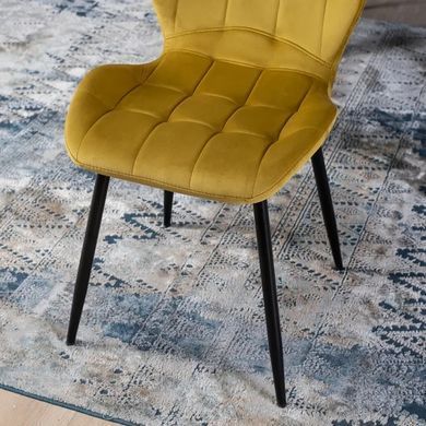Стілець оксамитовий MEBEL ELITE LUCKY Velvet, Жовтий / Чорний фотографія
