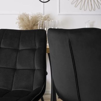 Стілець оксамитовий MEBEL ELITE RIO Velvet, Чорний фотографія