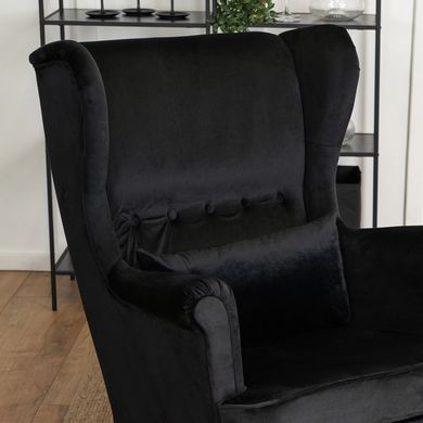 Кресло мягкое бархатное MEBEL ELITE KLARIS 2 Velvet Черный фотография