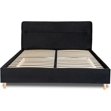 Ліжко оксамитове MEBEL ELITE BOND Velvet 160x200см Чорний фотографія
