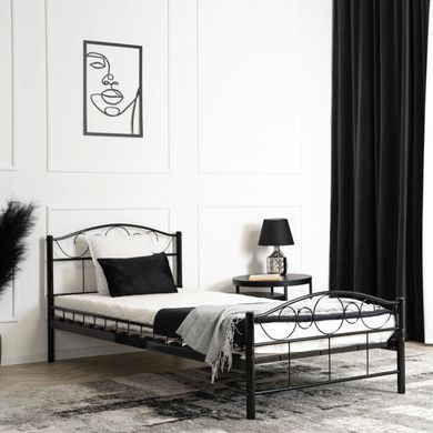 Ліжко металеве GRIFFIN MEBEL ELITE GRIFFIN 90x200 Чорний фотографія