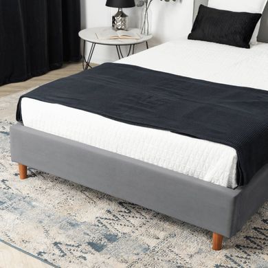 Ліжко оксамитове MEBEL ELITE DENNIS Velvet 120x200 Темно Сірий фотографія