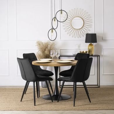 Стілець оксамитовий MEBEL ELITE RIO Velvet, Чорний фотографія