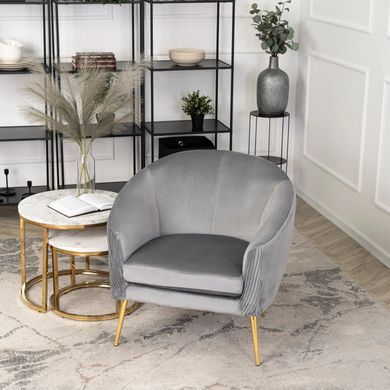 Крісло м'яке STELLA Velvet MEBEL ELITE Сірий фотографія