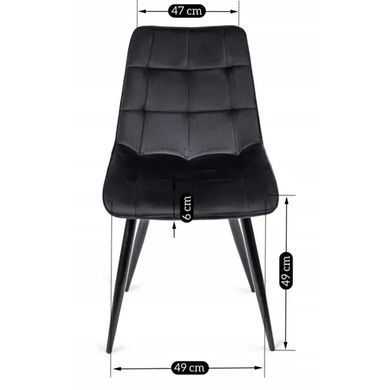 Стілець оксамитовий MEBEL ELITE RIO Velvet, Чорний фотографія