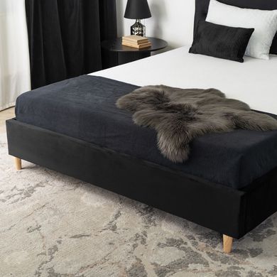 Ліжко оксамитове MEBEL ELITE BOND Velvet 160x200см Чорний фотографія