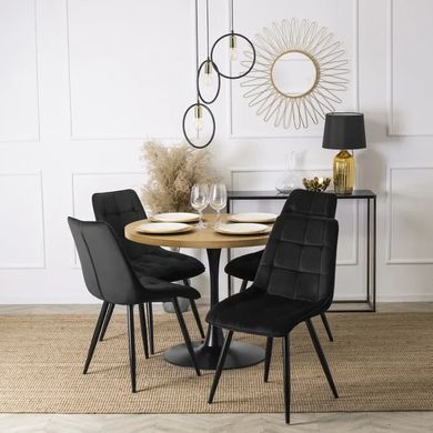 Стілець оксамитовий MEBEL ELITE RIO Velvet, Чорний фотографія