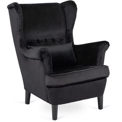 Кресло мягкое бархатное MEBEL ELITE KLARIS 2 Velvet Черный фотография