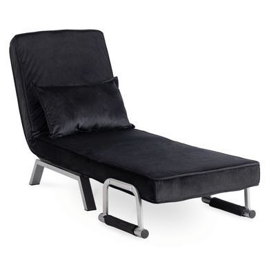 Крісло розкладне MEBEL ELITE BART Velvet&nbsp;Чорний фотографія