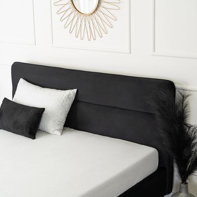 Ліжко оксамитове MEBEL ELITE BOND Velvet 160x200см Чорний фотографія