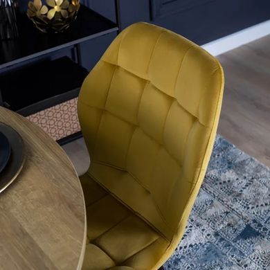 Стілець оксамитовий MEBEL ELITE LUCKY Velvet, Жовтий / Чорний фотографія