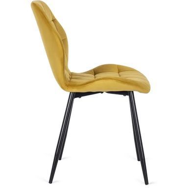 Стілець оксамитовий MEBEL ELITE LUCKY Velvet, Жовтий / Чорний фотографія