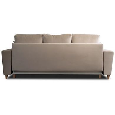 Диван 3-х местный бархатный MEBEL ELITE EMIL Velvet 230 см Бежевый фотография