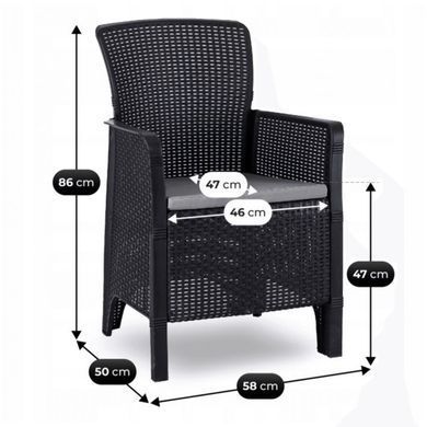 Комплект садовой мебели MEBEL ELITE ARGOS 160-240 FRESNO 8 орех/черный