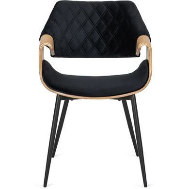 Стул бархатный MEBEL ELITE DAKOTA Velvet, Черный / Золотой дуб фотография