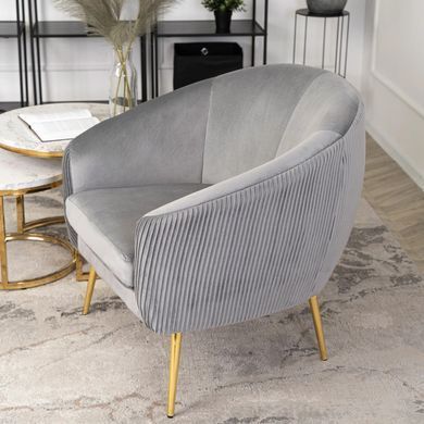 Крісло м'яке STELLA Velvet MEBEL ELITE Сірий фотографія