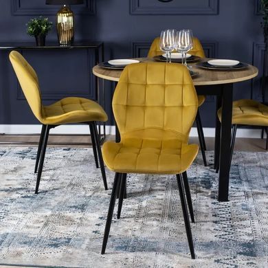 Стілець оксамитовий MEBEL ELITE LUCKY Velvet, Жовтий / Чорний фотографія