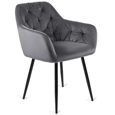 Стілець оксамитовий MEBEL ELITE VIKI Velvet сірий фотографія