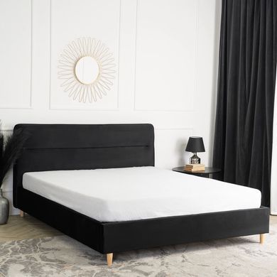 Ліжко оксамитове MEBEL ELITE BOND Velvet 160x200см Чорний фотографія
