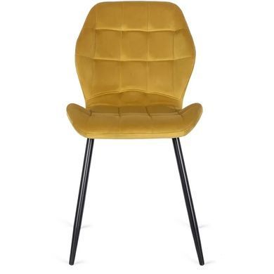 Стілець оксамитовий MEBEL ELITE LUCKY Velvet, Жовтий / Чорний фотографія