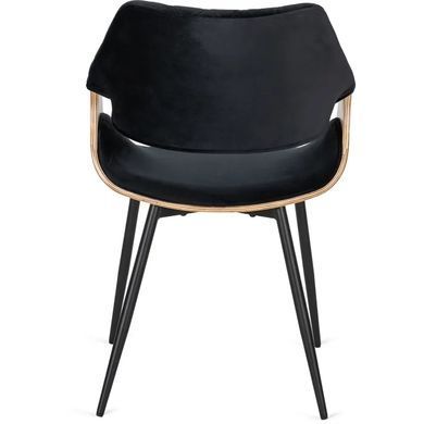 Стул бархатный MEBEL ELITE DAKOTA Velvet, Черный / Золотой дуб фотография