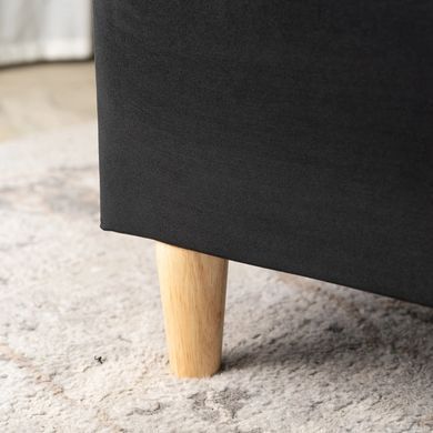 Ліжко оксамитове MEBEL ELITE BOND Velvet 160x200см Чорний фотографія