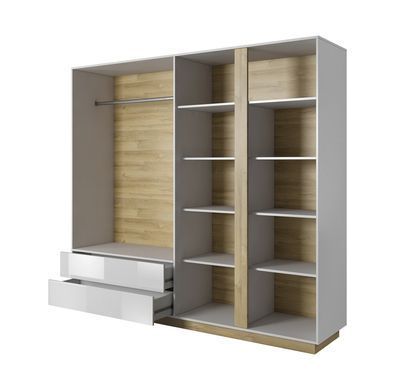 Спальня Perfect Home Арко / Arco Белый глянец/дуб грандсон фотография