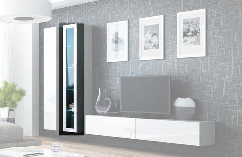 Вітрина підвісна VIGO Cama 180 Скло Сірий Мат / Білий Глянець фотографія