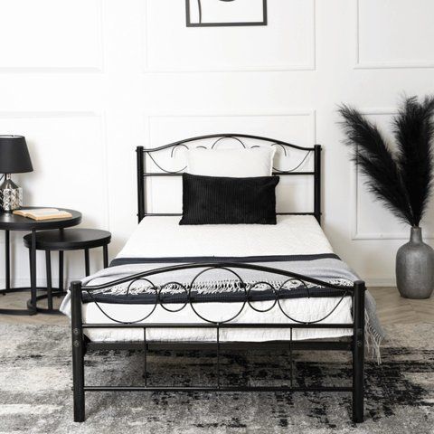 Кровать металлическая GRIFFIN MEBEL ELITE GRIFFIN 90x200 Черный фотография