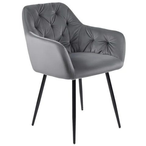 Стул бархатный MEBEL ELITE VIKI Velvet серый фотография