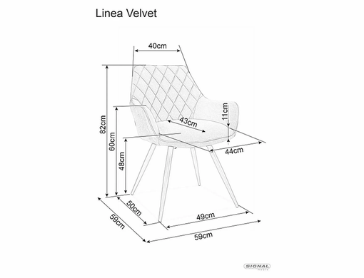 Крісло LINEA Velvet Signal Чорний фотографія