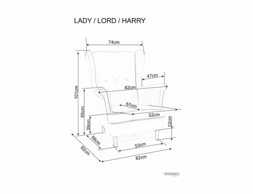 Крісло LADY Velvet Signal Антична Троянда ** фотографія