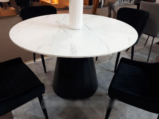 Стіл розкладний TML-655 VETRO 120x120 Білий Мармур фотографія