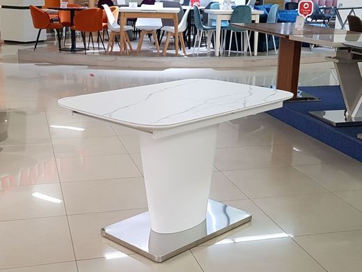 Стіл Розкладний DT 874 DAOSUN 120/160x80 Кераміка Мармур Білий фотографія