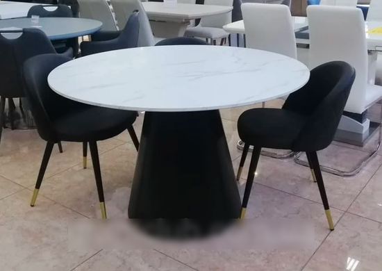Стіл розкладний TML-655 VETRO 120x120 Білий Мармур фотографія