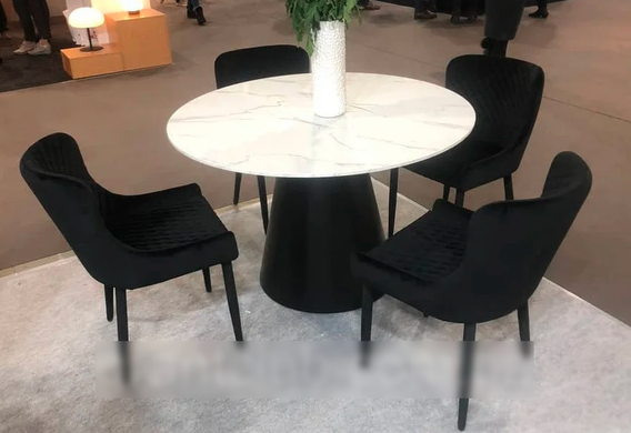 Стіл розкладний TML-655 VETRO 120x120 Білий Мармур фотографія