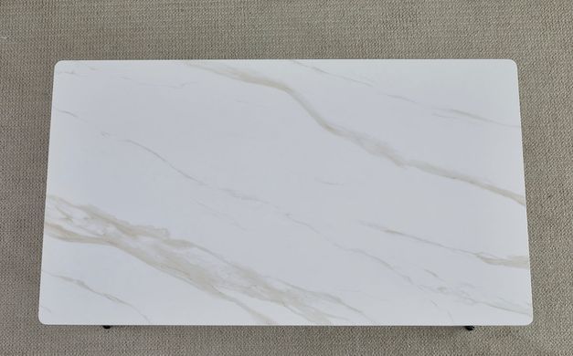 Стол KING CERAMIC Intarsio 140x80 Белый Глянец Керамика Черный Мат фотография