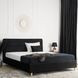 Ліжко оксамитове MEBEL ELITE BOND Velvet 160x200см Чорний