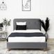 Ліжко оксамитове MEBEL ELITE DENNIS Velvet 120x200 Темно Сірий