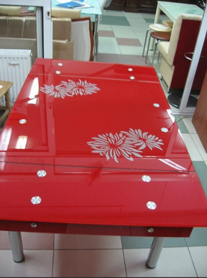 Стіл Скляний GD-082 Signal 80(131)x80 Червоний фотографія